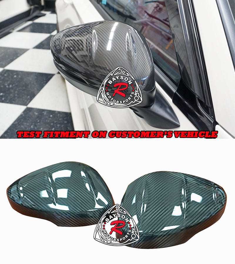 MU Style Side Mirror Cover w/ Turn Signal Cutout Replacement (Dry Carbon Fiber) For 2022-2026 Honda Civic & Type R (FL5)