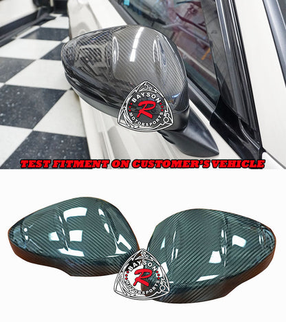 MU Style Side Mirror Cover w/ Turn Signal Cutout Replacement (Dry Carbon Fiber) For 2022-2026 Honda Civic & Type R (FL5)