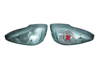 MU Style Side Mirror Cover w/ Turn Signal Cutout Replacement (Dry Carbon Fiber) For 2022-2026 Honda Civic & Type R (FL5)