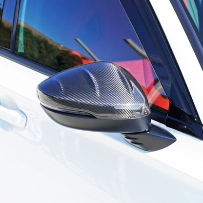 MU Style Side Mirror Cover w/ Turn Signal Cutout Replacement (Dry Carbon Fiber) For 2022-2026 Honda Civic & Type R (FL5)