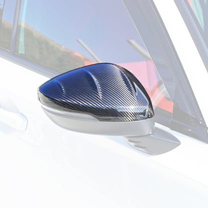 MU Style Side Mirror Cover w/ Turn Signal Cutout Replacement (Dry Carbon Fiber) For 2022-2026 Honda Civic & Type R (FL5)