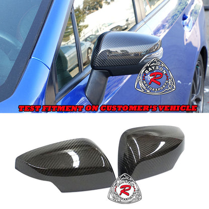 Side Mirror Covers (Dry Carbon Fiber) For 2015-2021 Subaru WRX/WRX Sti With Side Marker