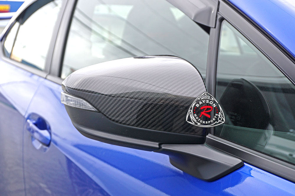 Side Mirror Covers (Dry Carbon Fiber) For 2022-2024 Subaru WRX With Side Marker