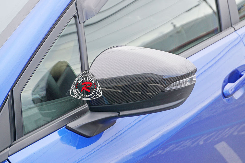 Side Mirror Covers (Dry Carbon Fiber) For 2022-2024 Subaru WRX With Side Marker