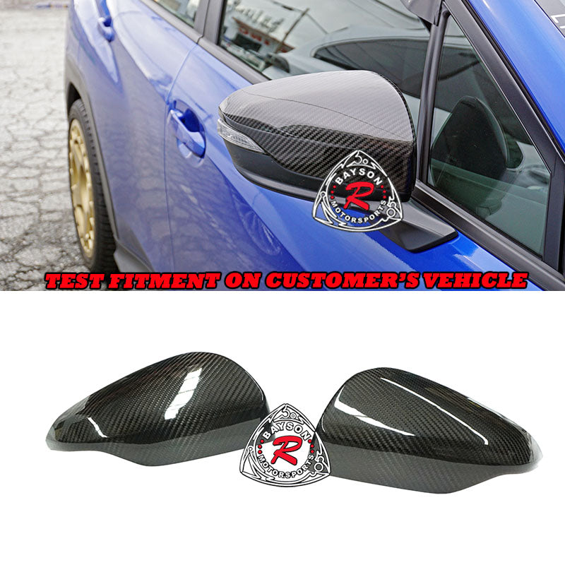 Side Mirror Covers (Dry Carbon Fiber) For 2022-2024 Subaru WRX With Side Marker