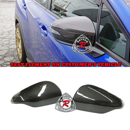 Side Mirror Covers (Dry Carbon Fiber) For 2022-2024 Subaru WRX With Side Marker