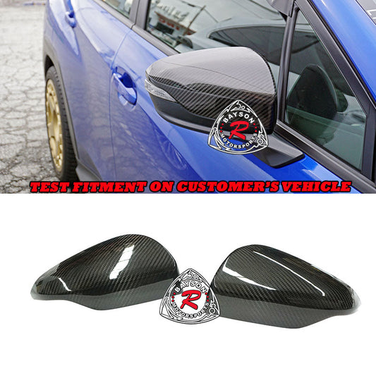 Side Mirror Covers (Dry Carbon Fiber) For 2022-2024 Subaru WRX With Side Marker