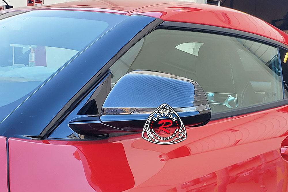 JDM Style Side Mirror Covers For 2020-2022 Toyota Supra (Gloss Black, Dry Carbon Fiber)