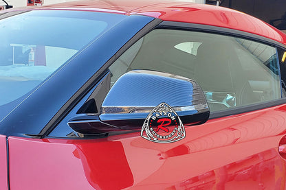JDM Style Side Mirror Covers For 2020-2022 Toyota Supra (Gloss Black, Dry Carbon Fiber)