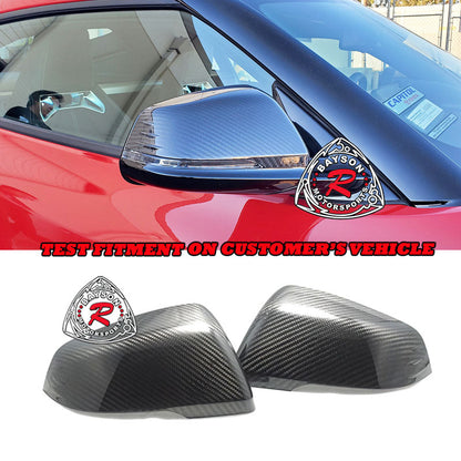JDM Style Side Mirror Covers For 2020-2022 Toyota Supra (Gloss Black, Dry Carbon Fiber)