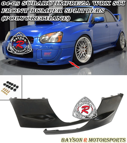 ST Style Front Splitters For 2004-2005 Subaru Impreza WRX Sti (4Dr Sedan)/WRX Sedan (Modification Required)