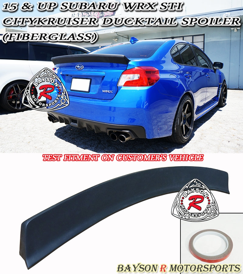 CityKruiser Spoiler (Fiberglass) For 2015-2021 Subaru WRX/Sti (4Dr Sedan)