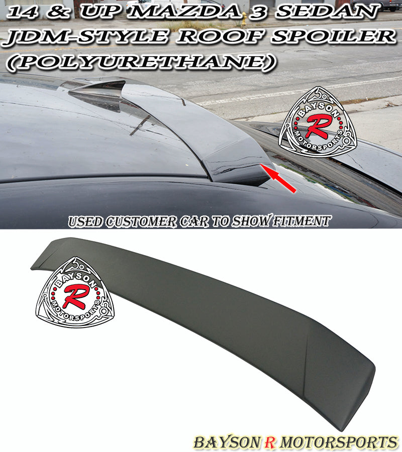 JDM Style Roof Spoiler For 2014-2018 Mazda-3 (4Dr Sedan)