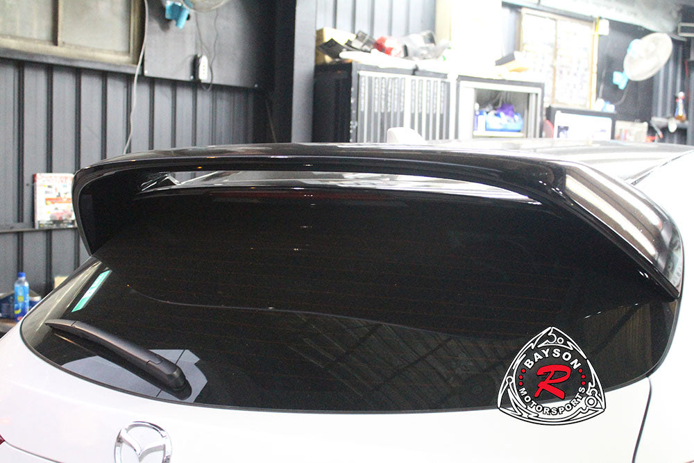 MS Style Spoiler w/ Red Lens LED 3rd Brake Light For 2014-2018 Mazda-3 (5Dr Hatchback)
