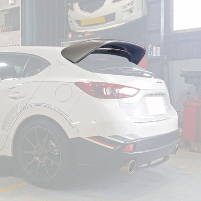 MS Style Spoiler w/ Red Lens LED 3rd Brake Light For 2014-2018 Mazda-3 (5Dr Hatchback)
