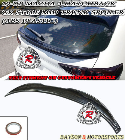 CK Style Mid Spoiler For 2019-2025 Mazda-3 (5Dr Hatchback)