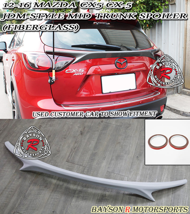 JDM Style Mid Spoiler (Fiberglass) For 2012-2016 Mazda CX-5