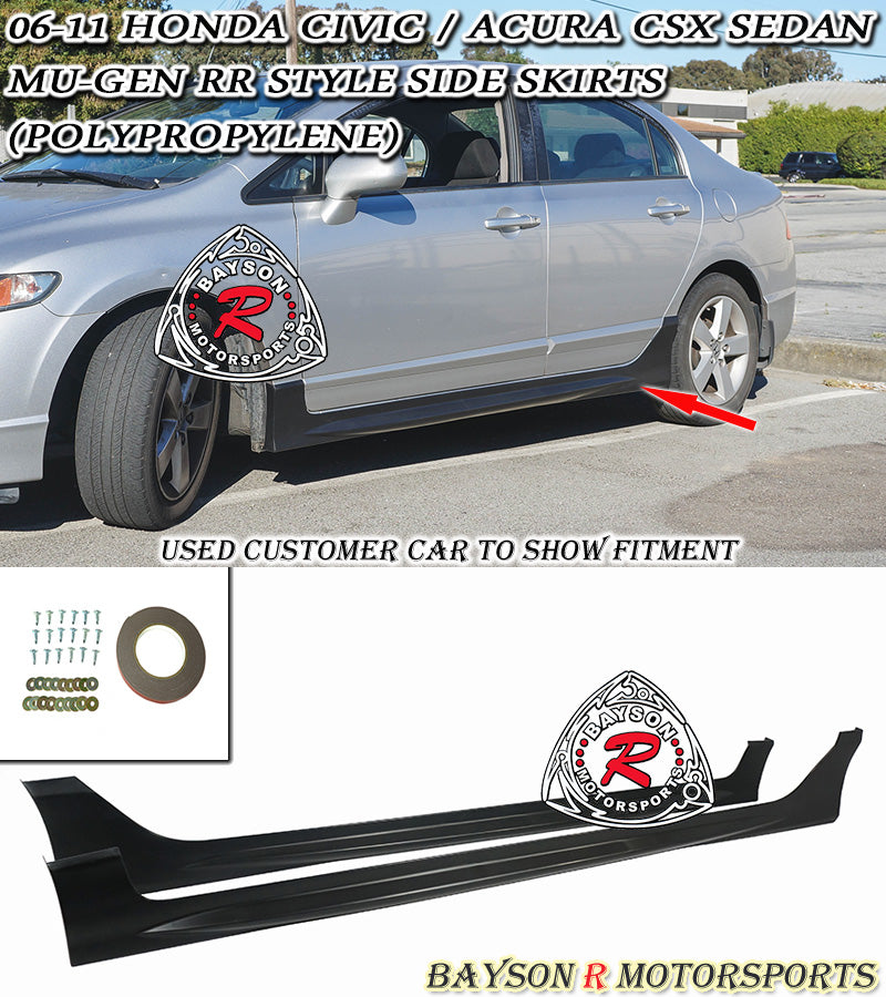 MURR Style Side Skirts For 2006-2011 Acura CSX (4Dr Sedan, Canadian Model)