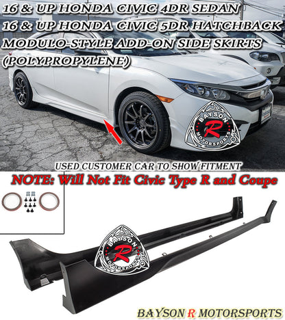 Mod Style Side Skirts For 2016-2021 Honda Civic (4Dr Sedan/5Dr Hatchback)