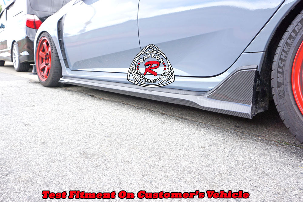 MU Style Side Skirts (Carbon Fiber) For 2017-2021 Honda Civic Type R (FK8)