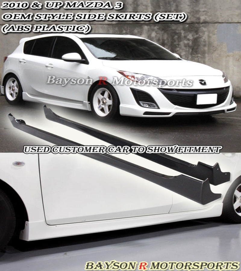 OE Style Side Skirts For 2010-2013 Mazda-3/Mazdaspeed-3