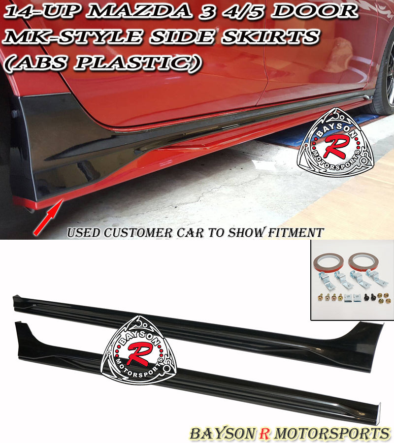 MK Style Side Skirts For 2014-2018 Mazda-3