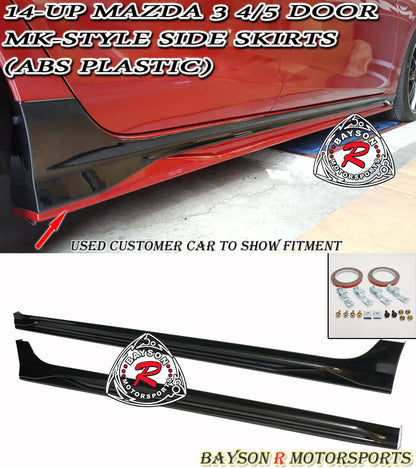 MK Style Side Skirts For 2014-2018 Mazda-3