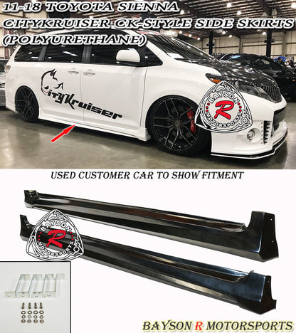 CityKruiser CK Style Add-On Side Skirts For 2011-2020 Toyota Sienna (BASE/L/LE/CE/XLE/Limited)