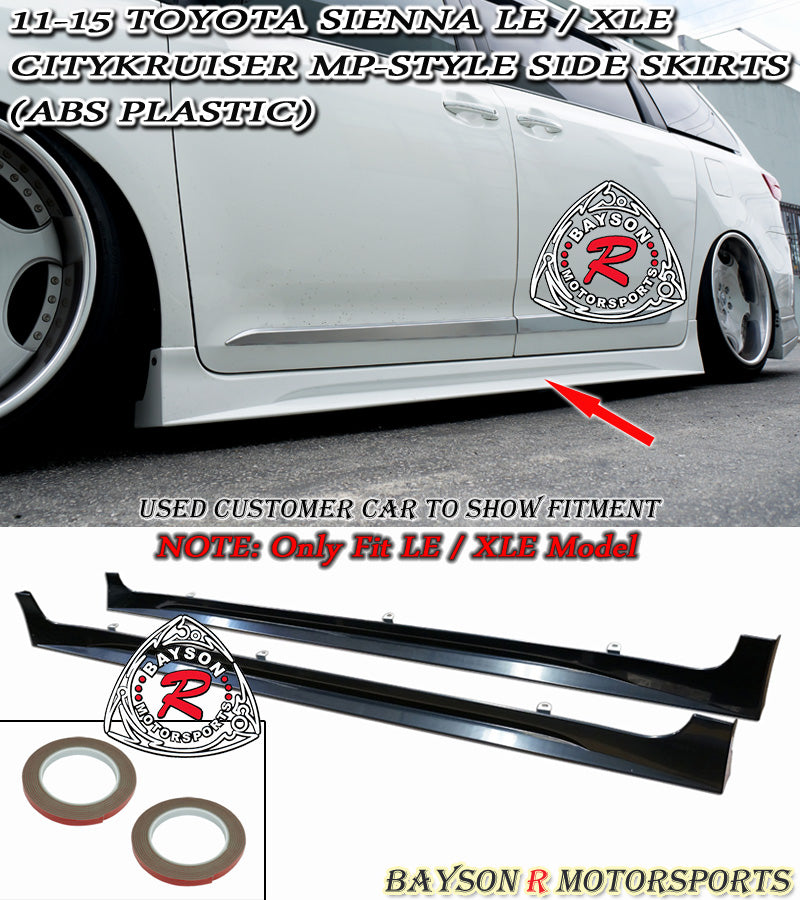 CityKruiser MP-Style Add-On Side Skirts For 2011-2017 Toyota Sienna (Non-SE)