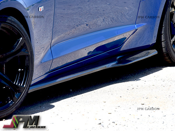 JPM R1 Carbon Fiber Side Skirt Add-on Lip Fits For 2016-2022 Chevy Camaro SS Only
