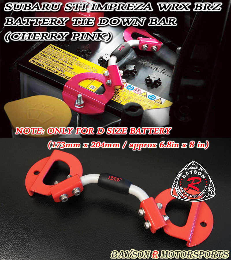 JDM-Style Battery Tie Down Bar (Cherry Pink) For Subaru Impreza/Subaru Sti WRX/Subaru BRZ