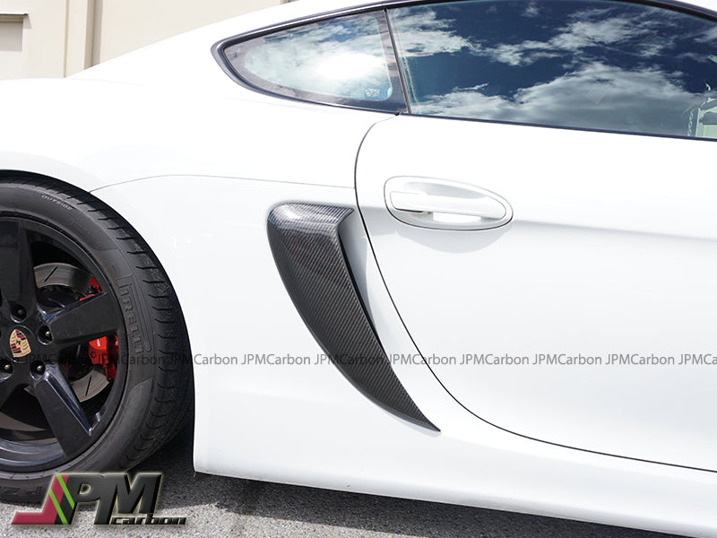 [JPMCarbon] GT4 Style Side Scoops w/o Logo (Carbon Fiber) For 2013-2016 Porsche Cayman / Boxster (981)