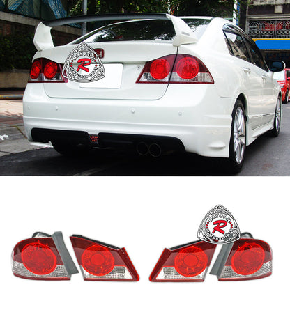 DEPO JDM Tail Lights (Circular) For 2006-2011 Honda Civic (JDM Spec 4Dr Sedan)