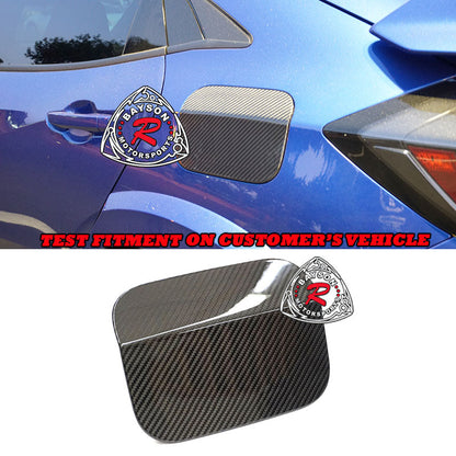 Fuel Lid Add-On Insert (Dry Carbon - Gloss) For 2017-2021 Honda Civic 5Dr Hatchback/Type R (FK8)