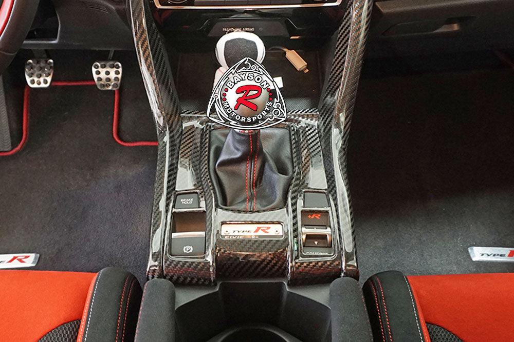 Shift Boot Cover (Dry Carbon - Gloss) For 2017-2021 Honda Civic Type R (FK8)