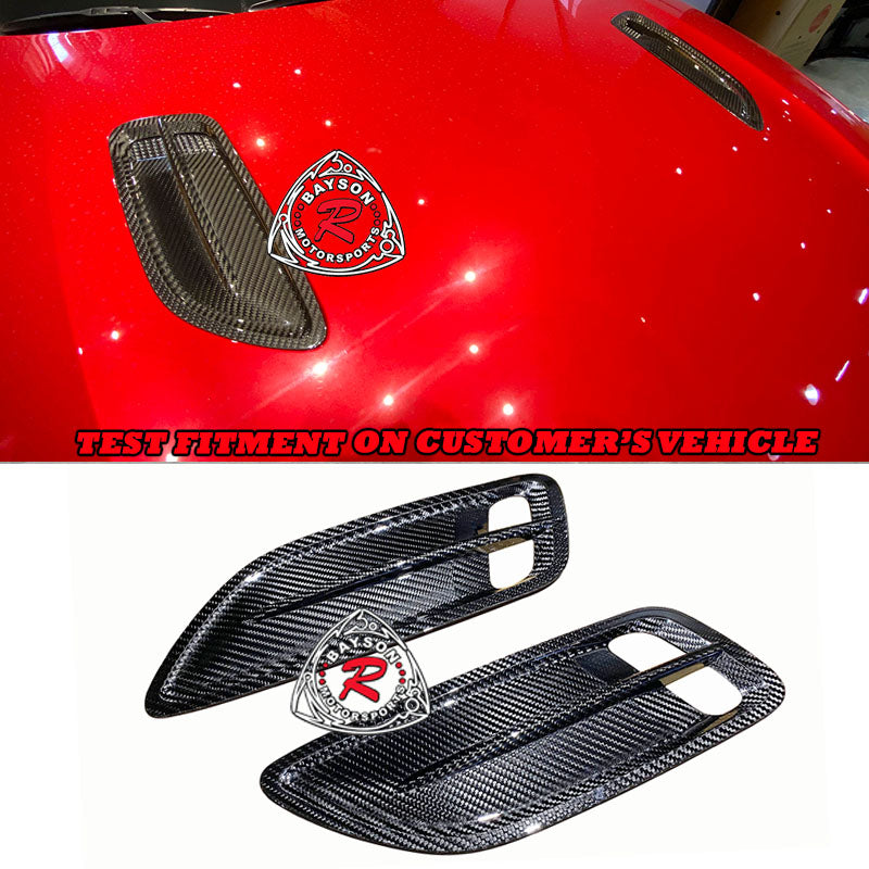 Hood Vents Add-On Insert (Dry Carbon) For 2018-2022 KIA Stinger