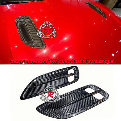 Hood Vents Add-On Insert (Dry Carbon) For 2018-2022 KIA Stinger