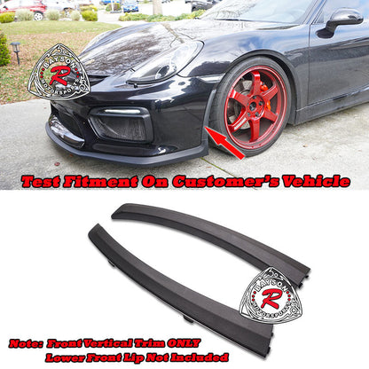 GT4 Style Front Lip Vertical Trim For 2015-2016 Porsche Cayman GT4/Boxster Spyder (981)