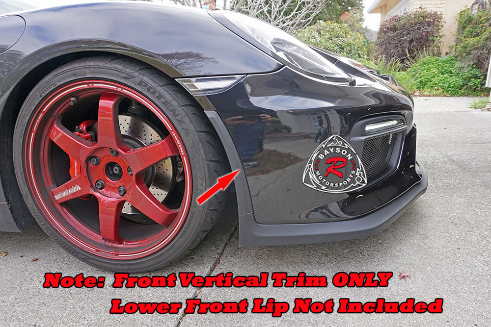 GT4 Style Front Lip Vertical Trim For 2015-2016 Porsche Cayman GT4/Boxster Spyder (981)