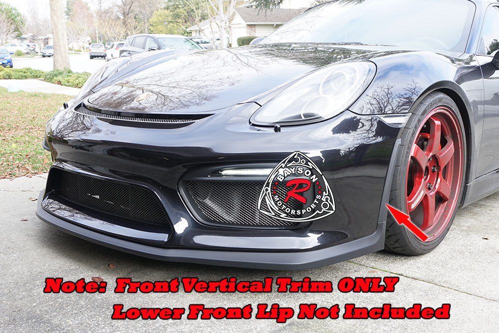 GT4 Style Front Lip Vertical Trim For 2015-2016 Porsche Cayman GT4/Boxster Spyder (981)