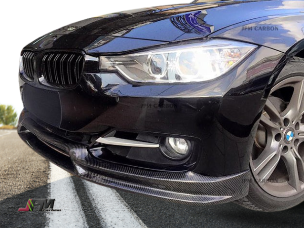 3D Style Carbon Fiber Front Bumper Add-on Lip Fits For 2012-2014 BMW F30 with Standard Package Only