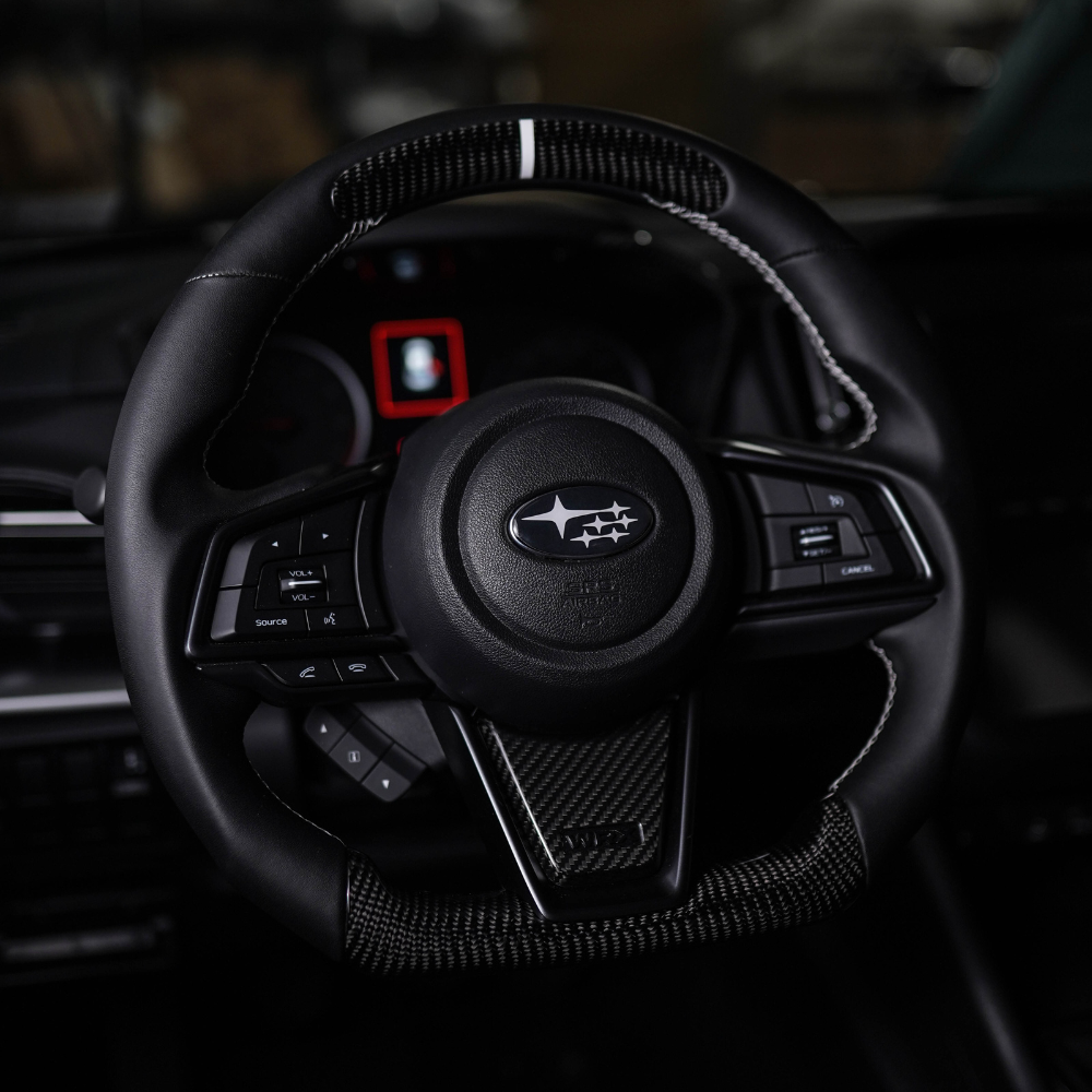 JDMuscle [22-25 WRX] Tanso Carbon Fiber Steering Wheel Lower Trim Cover | JDM-WRX22-527