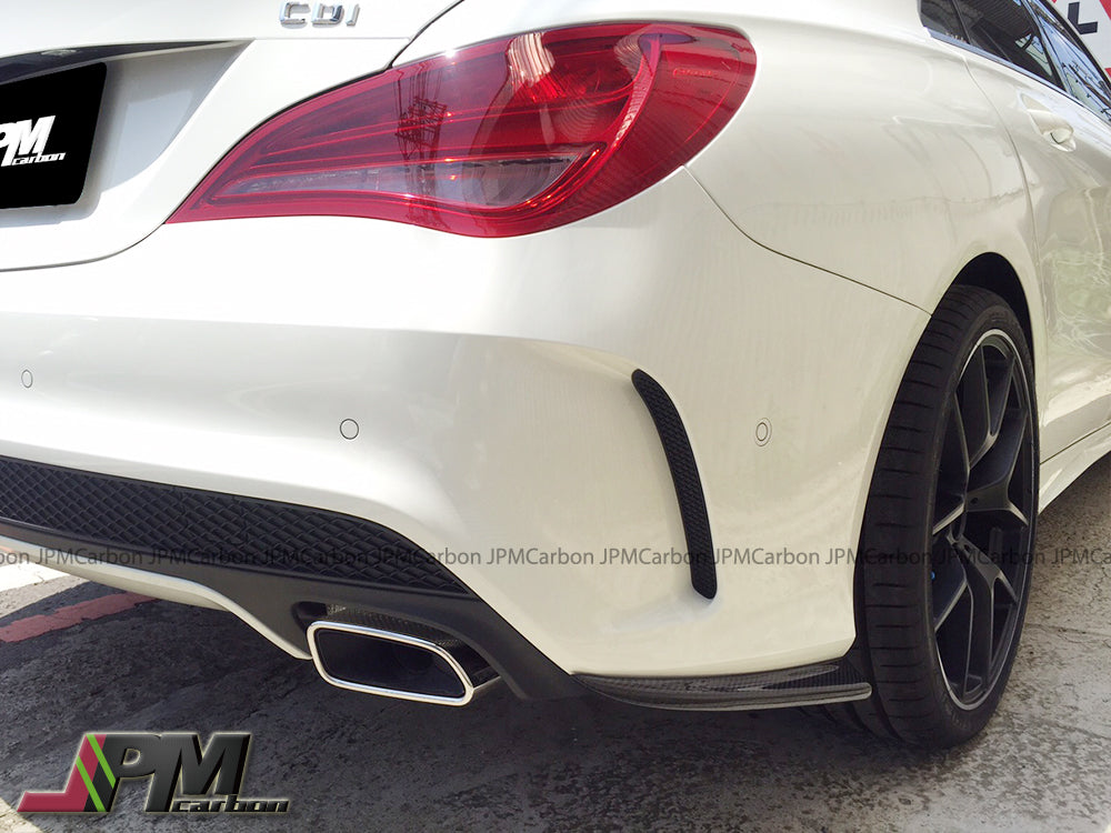 DP Style Carbon Fiber Rear Splitter Lips for FOR 2013-2018 Mercedes-Benz W117 CLA-Class with AMG Sport Package.