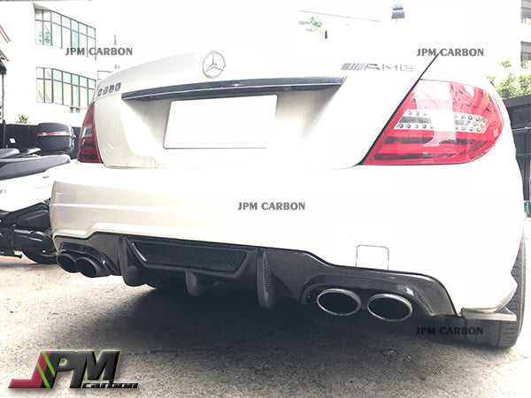 Jet Style Carbon Fiber Rear Diffuser Fits For 2012-2014 Mercedes-Benz W204 C204 Facelift C250 C350 C63 Only