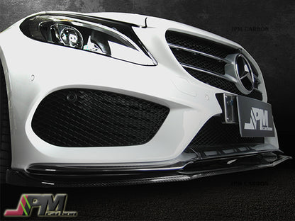 DP Style Carbon Fiber Front Bumper Add-on Cover Lip Fits For 2015-2018 Mercedes-Benz W205 Pre-facelift C-Class with AMG Sport Package Only