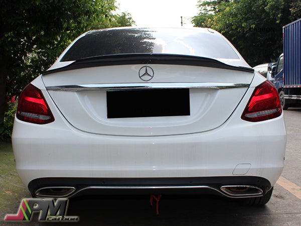 PSM Style Carbon Fiber Trunk Spoiler Fits For 2015-2021 Mercedes-Benz W205 C-Class Sedan Only