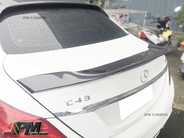 R Style Carbon Fiber Trunk Spoiler Fits For 2015-2021 Mercedes-Benz W205 C-Class Sedan Only