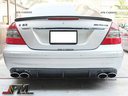 CS Style Carbon Fiber Front Bumper Lip + Diffuser + Rear Splitter Lip Fits For 2006-2009 Mercedes-Benz W211 E63 AMG Only