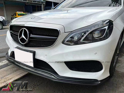 DP2 Style Carbon Fiber Front Bumper Add-on Lip Fits For 2014-2016 Mercedes-Benz W212 Facelift E-Class Sedan with AMG Sport Package Only