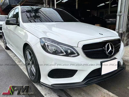 DP2 Style Carbon Fiber Front Bumper Add-on Lip Fits For 2014-2016 Mercedes-Benz W212 Facelift E-Class Sedan with AMG Sport Package Only